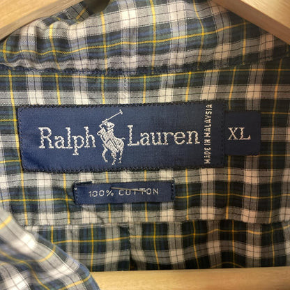 Ralph Lauren Polo Vintage Plaid Button Up 90s XL