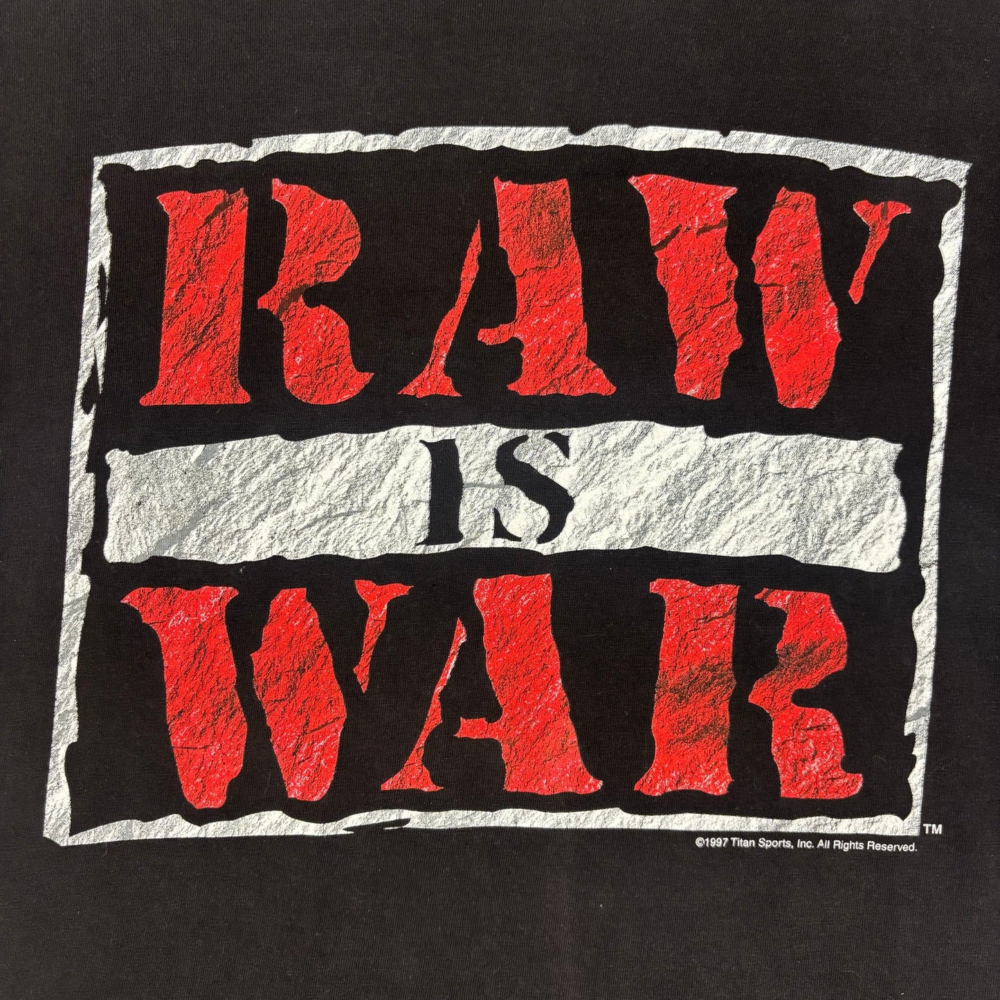 Vintage WWF Raw is War 1997 WWE War Zone Monday Night Raw Large Tee