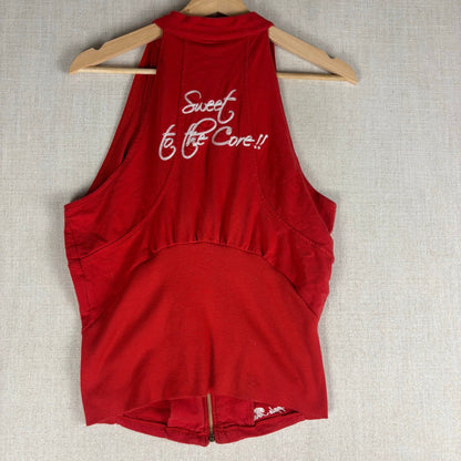 Apple Bottoms Y2K Sweet to the Core Embroidered Zip Up Tank Top Large