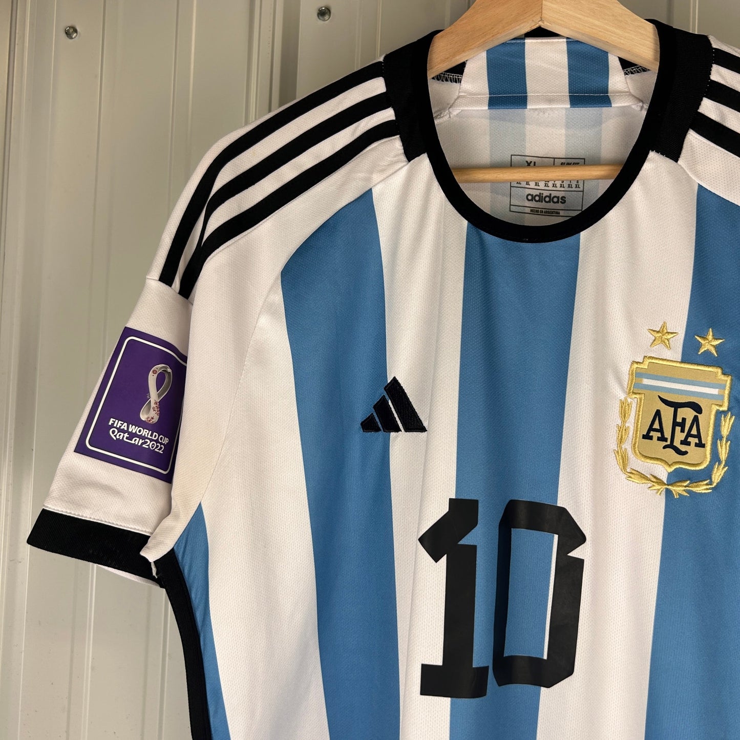 Lionel Messi Adidas 2022 World Cup Argentina XL Slim Fit Aero Ready Jersey