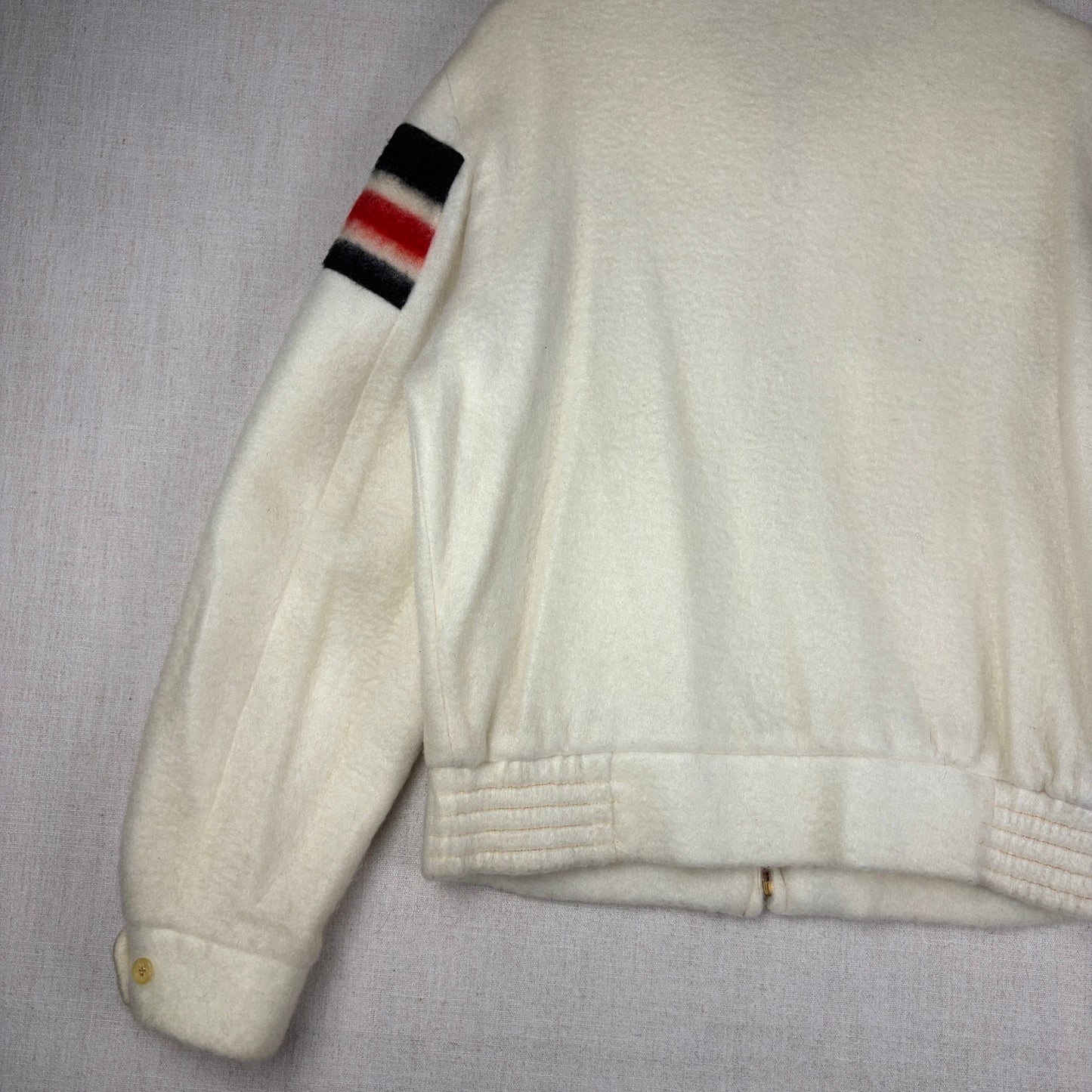 1950s Ricky Campus Nylon Jacket Fuzzy Striped True Vintage Sz 40