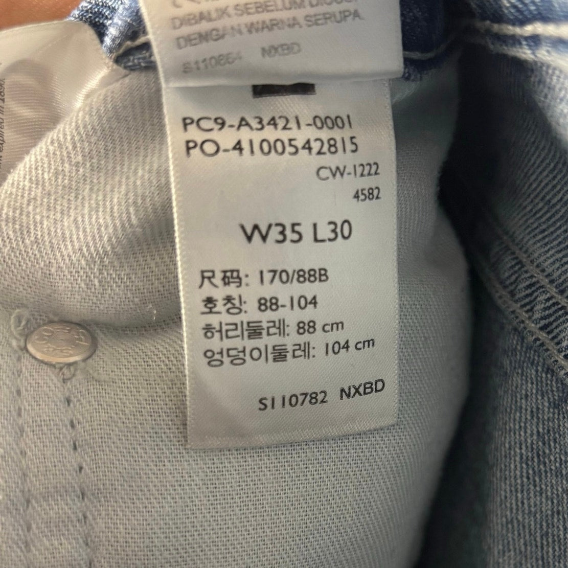 Vintage Levis Silvertab Loose Custom Wide Leg Baggy Two Tone Sz 35 Denim Jeans