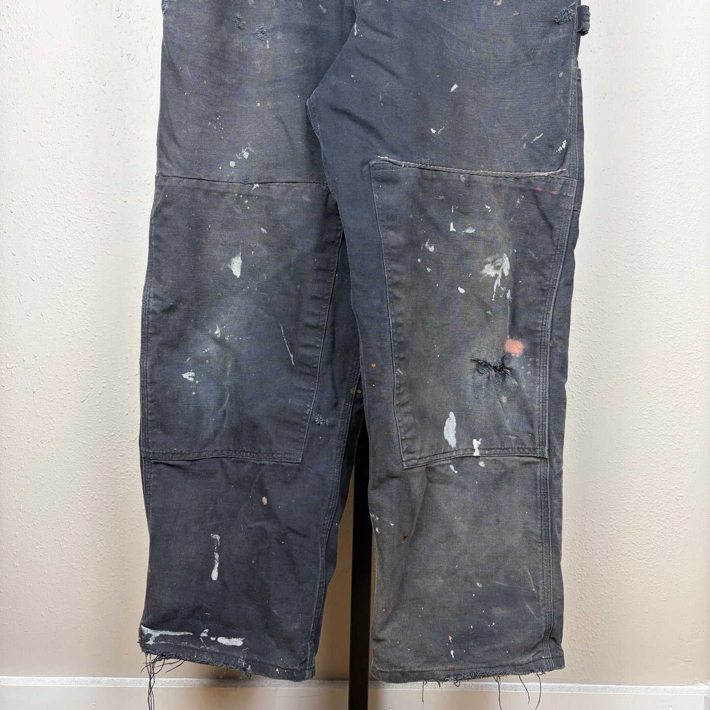 Vintage Distressed Carhartt Double Knee Overalls Bibs 38x28