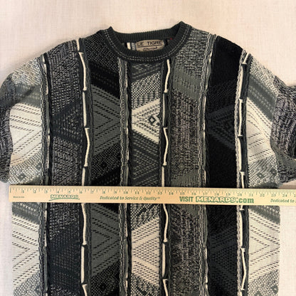 Vintage Coogi Style 3D Knit Le Tigre 90s Rap XL Sweater