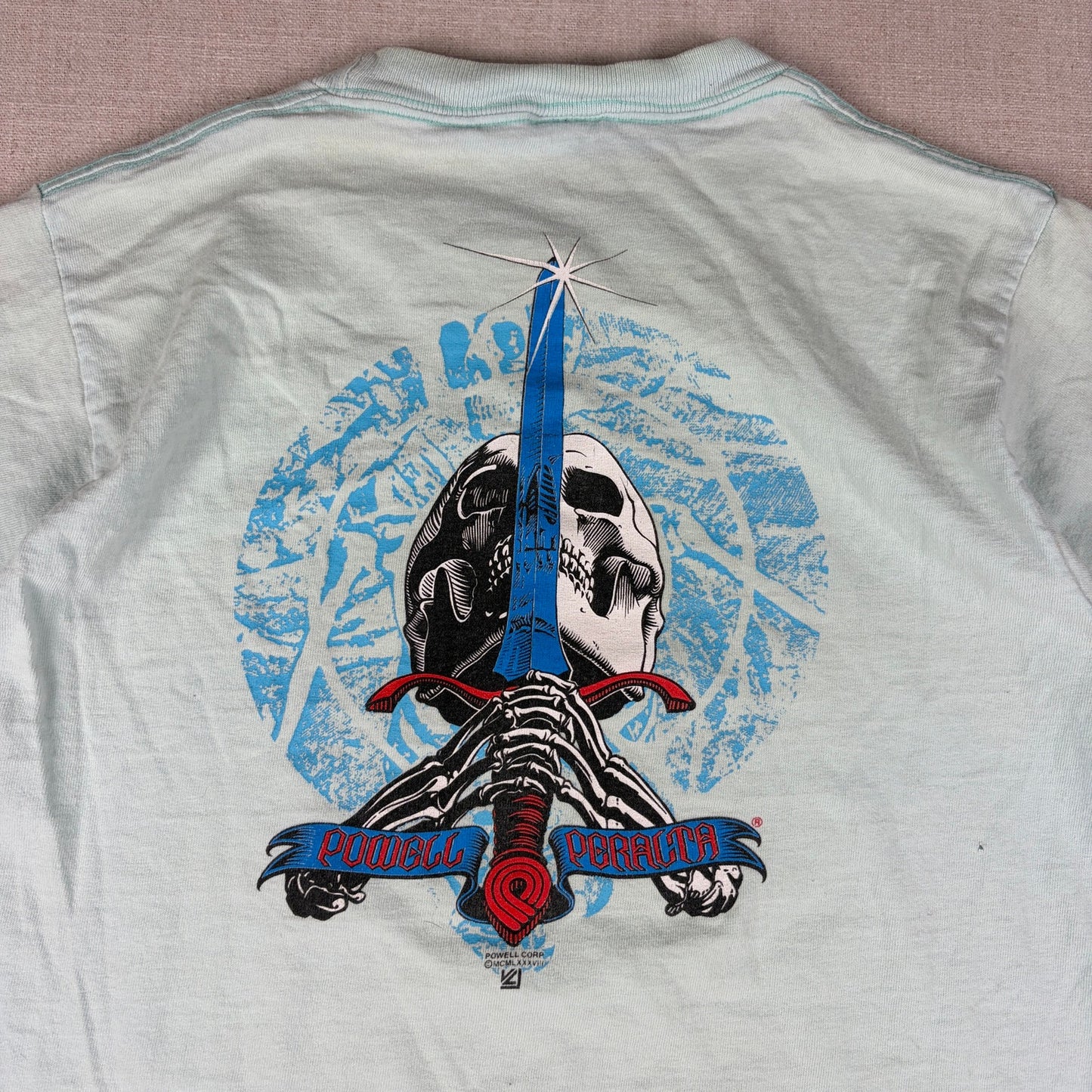Vintage Powell Peralta Skull And Sword 80s Stedman Bones Medium Skate Shirt