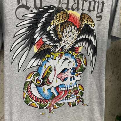 Ed Hardy Tattoo Bird Skull Traditional Shirt Boxy L Y2K Don