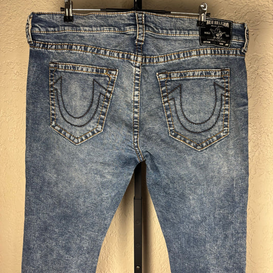 True Religion Rocco Relaxed Skinny Sz 40 Blue Denim Jeans