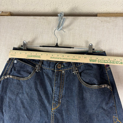 ENYCE Y2K Flannel Plaid Jeans NWT Dark Wash Sz 36 Skater Denim