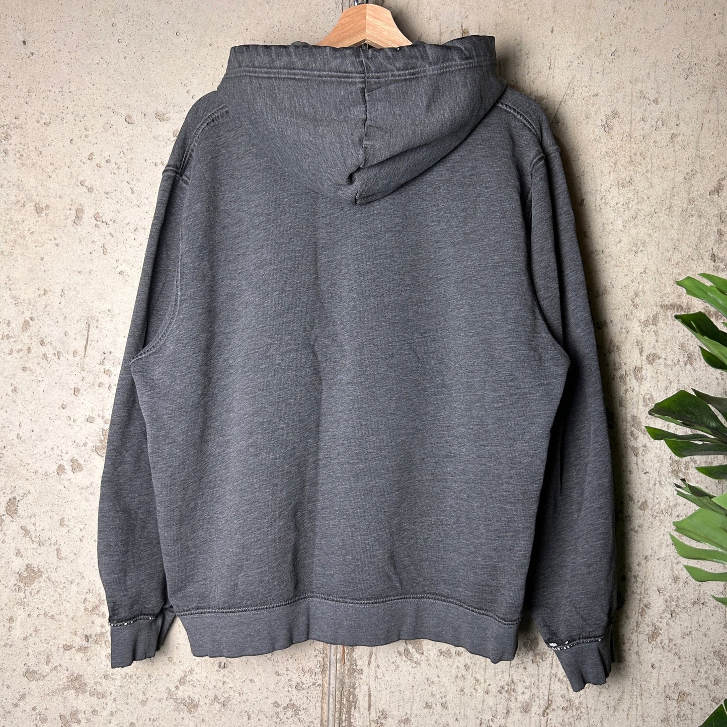 Nike Silver Tab Charcoal Tonal Essential Distressed Large Y2K Hoodie
