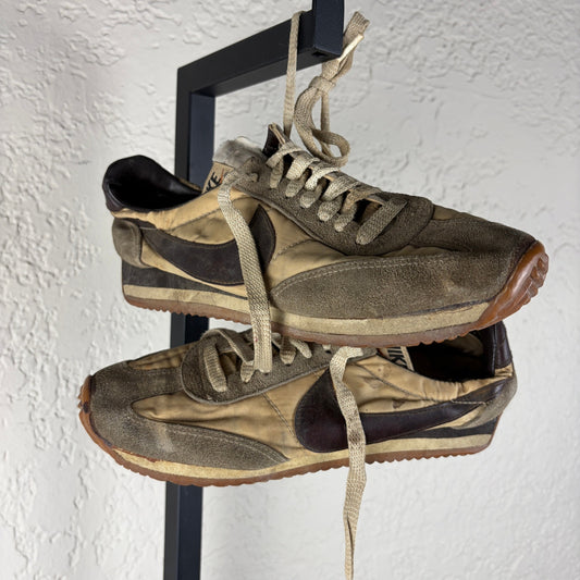 1980s Nike Oceania Trainers Made in Korea Dark Brown Mens 8.5