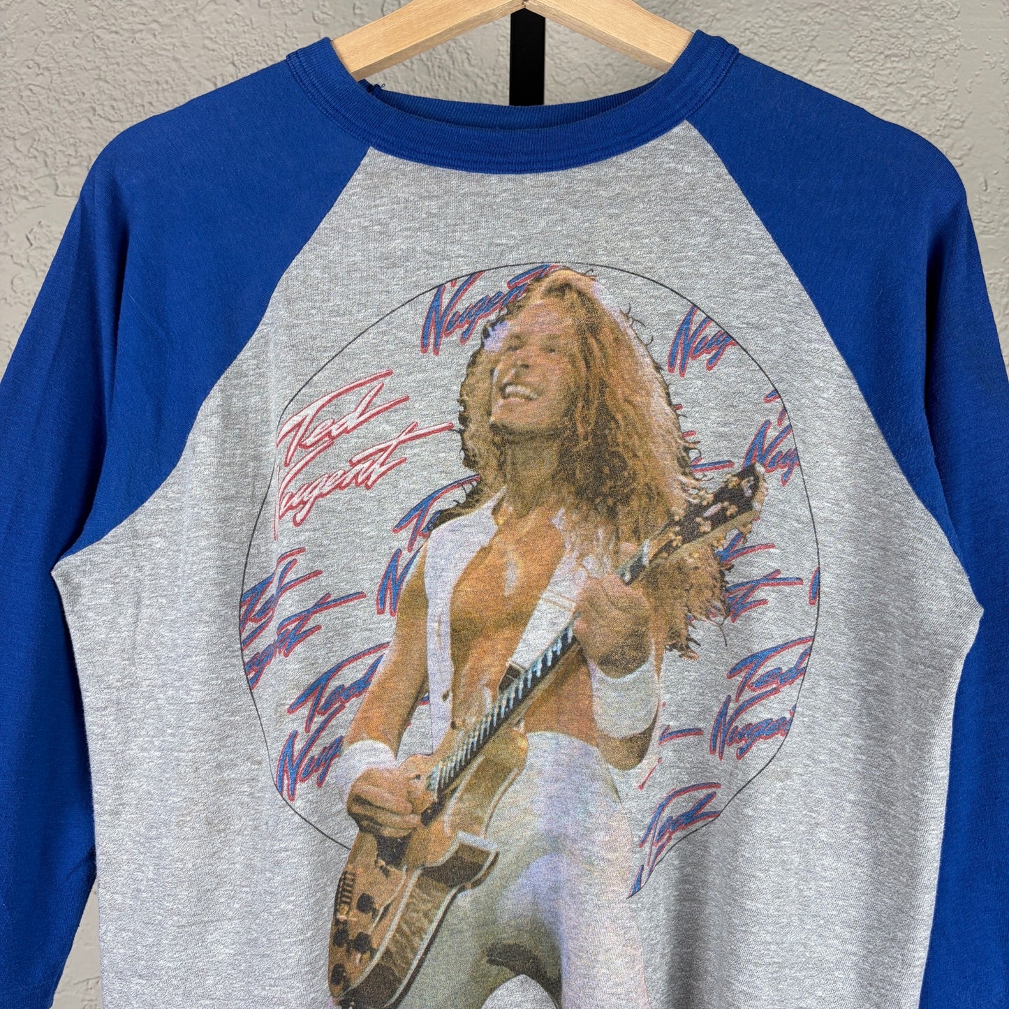 Ted Nugent 1984 World Penetration Tour Small Band Tee Raglan