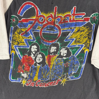 Vintage Foghat Pat Travers 70s Concert Drug Distressed Small Raglan Shirt
