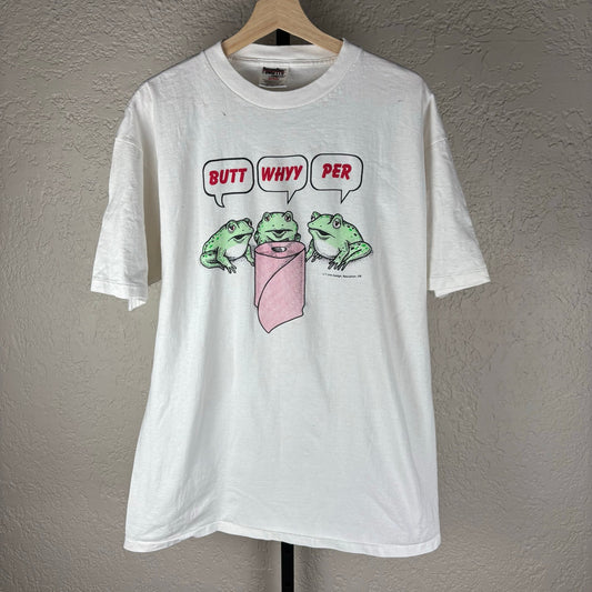 Vintage Budweiser Beer Parody Butt Whyy Per XL Tee
