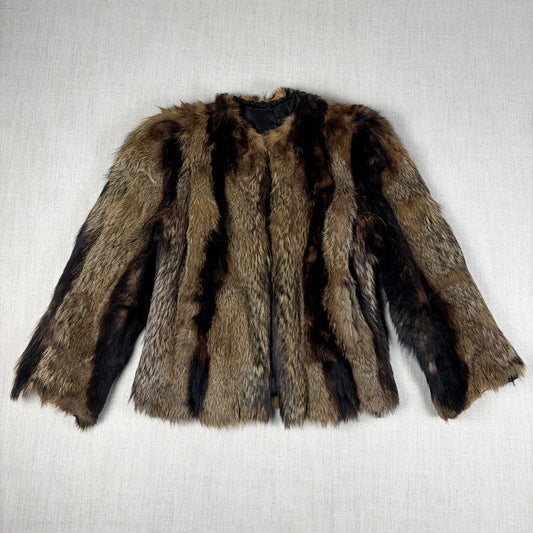 Vintage Raccoon Real Fur Beautiful Handmade Small Jacket