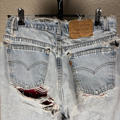 Vintage Levis Orange Tab 15921 Sz 14 Short Custom Distressed Jeans