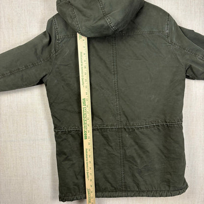 Abercrombie and Fitch Distressed Sherpa Lined Army Parka Small Hooded Jacket