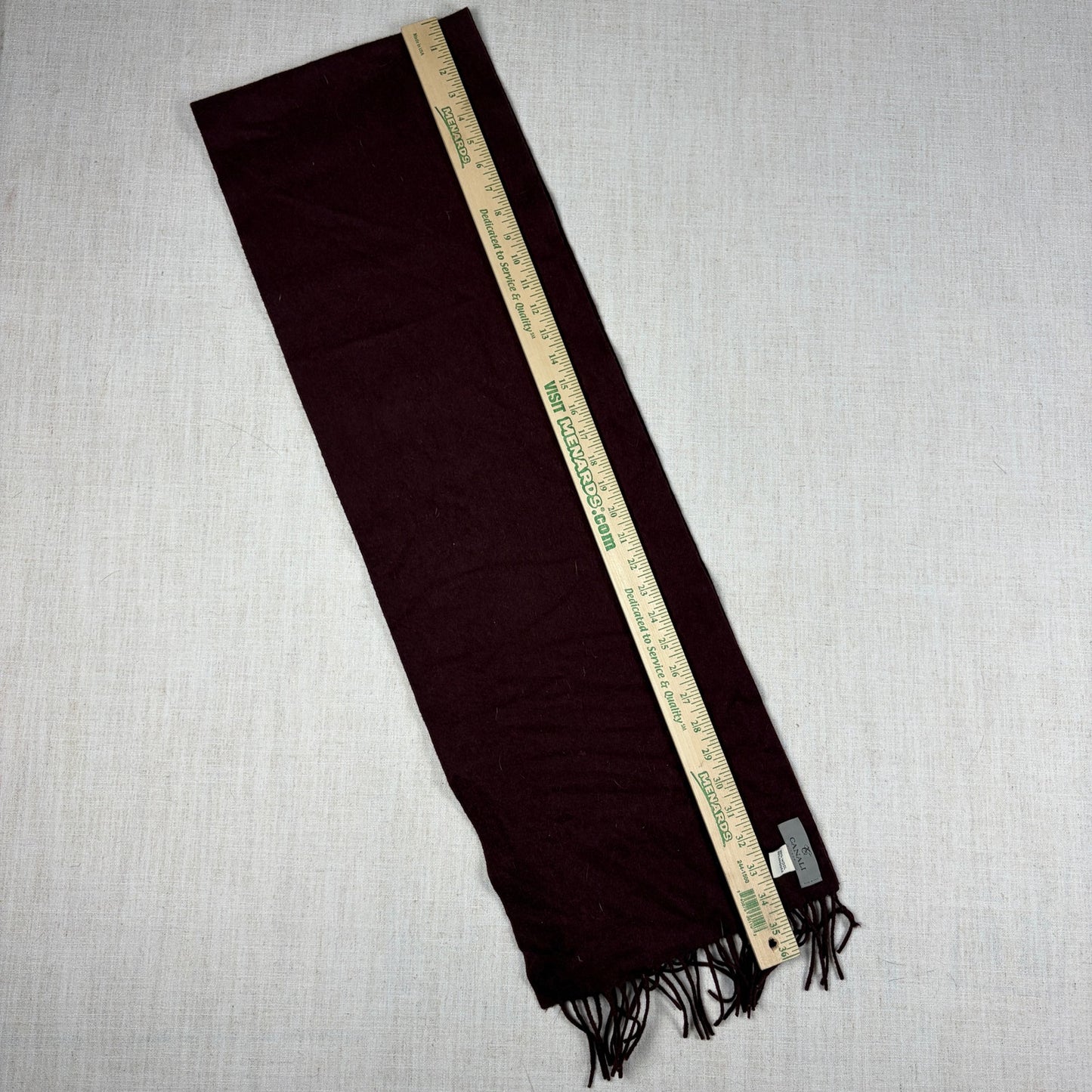 Canali Scarf Made in Italy Burgundy Wool Angora 68" x 11"
