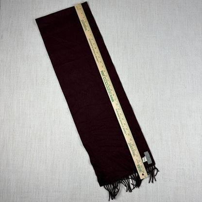 Canali Scarf Made in Italy Burgundy Wool Angora 68" x 11"
