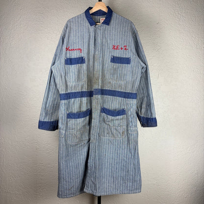 True Vintage 1950s Cowden Sanforized Sz44 Union Made Chainstitch Mechanic Jacket