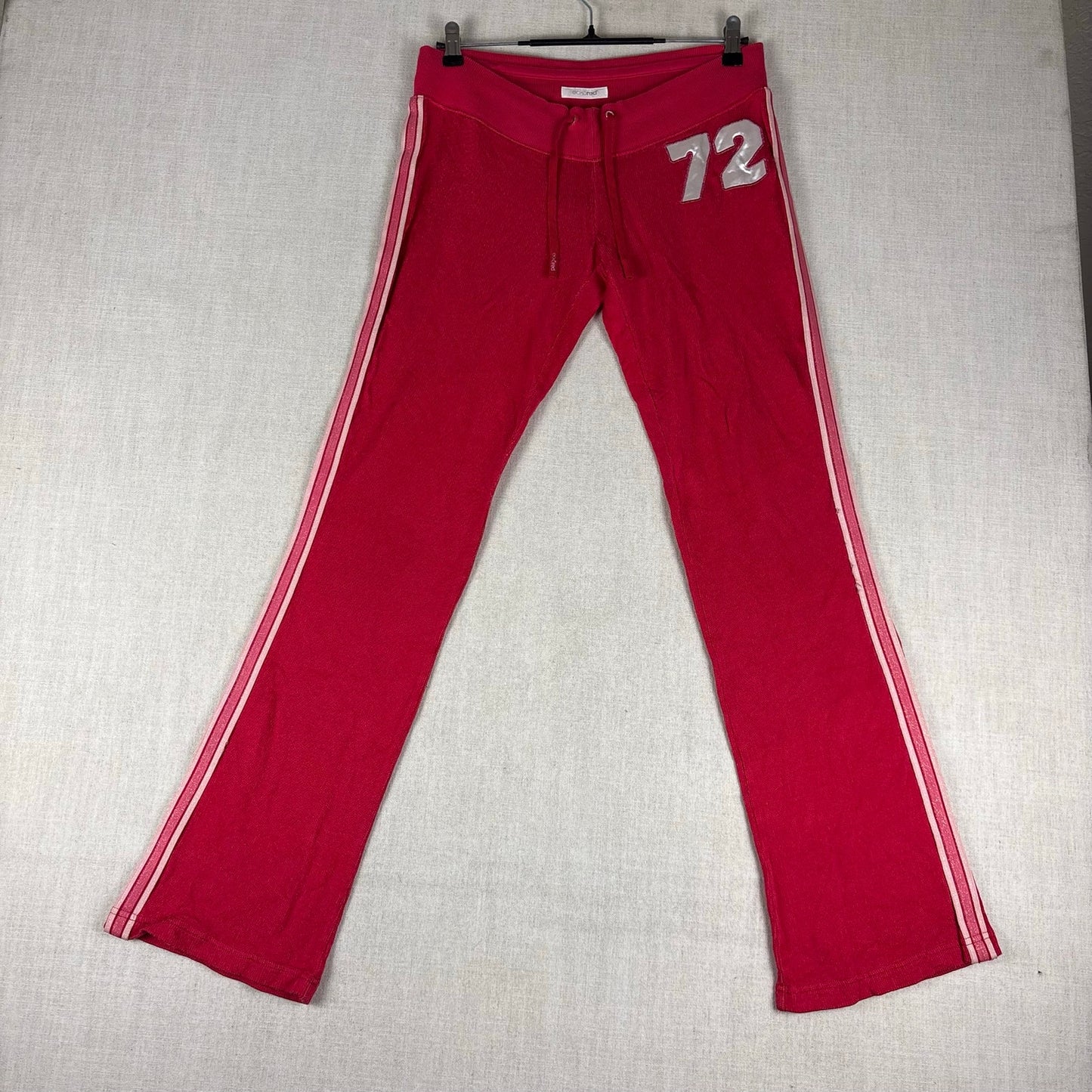 Y2K Velour Hot Pink Low Rise Track Suit 2Pc Set Ecko Red #72 Varsity Style M/L