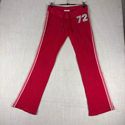Y2K Velour Hot Pink Low Rise Track Suit 2Pc Set Ecko Red #72 Varsity Style M/L
