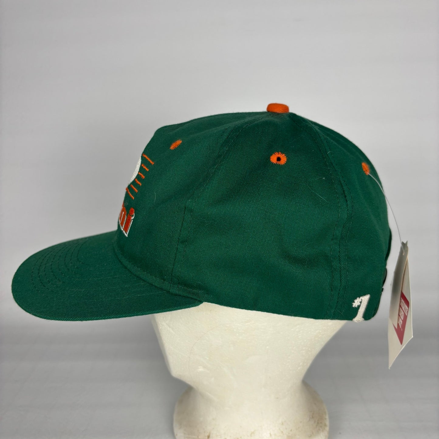 Vintage Miami Hurricanes Banned Sebastian Logo #1 Apparel NWT Snapback Hat