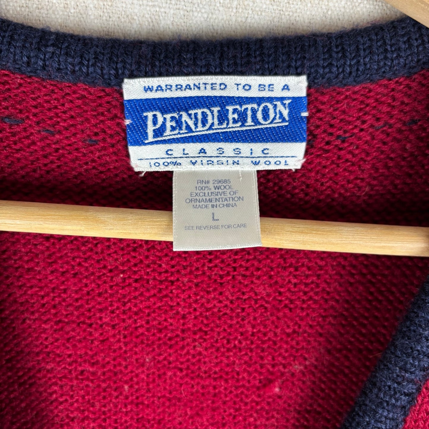 Vintage Pendleton Classic Floral Embroidered Large Wool Vest