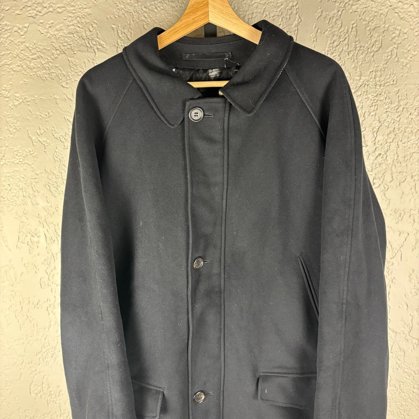 Burberry London Black Cashmere Nova Check Wool Quilted Coat XL