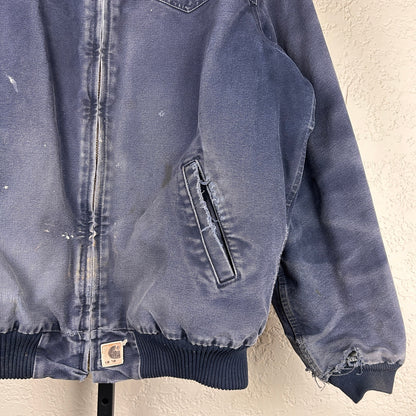 Carhartt Santa Fe Midnight Blue Distressed Honeycomb Faded J14 MDT 90s XL Jacket