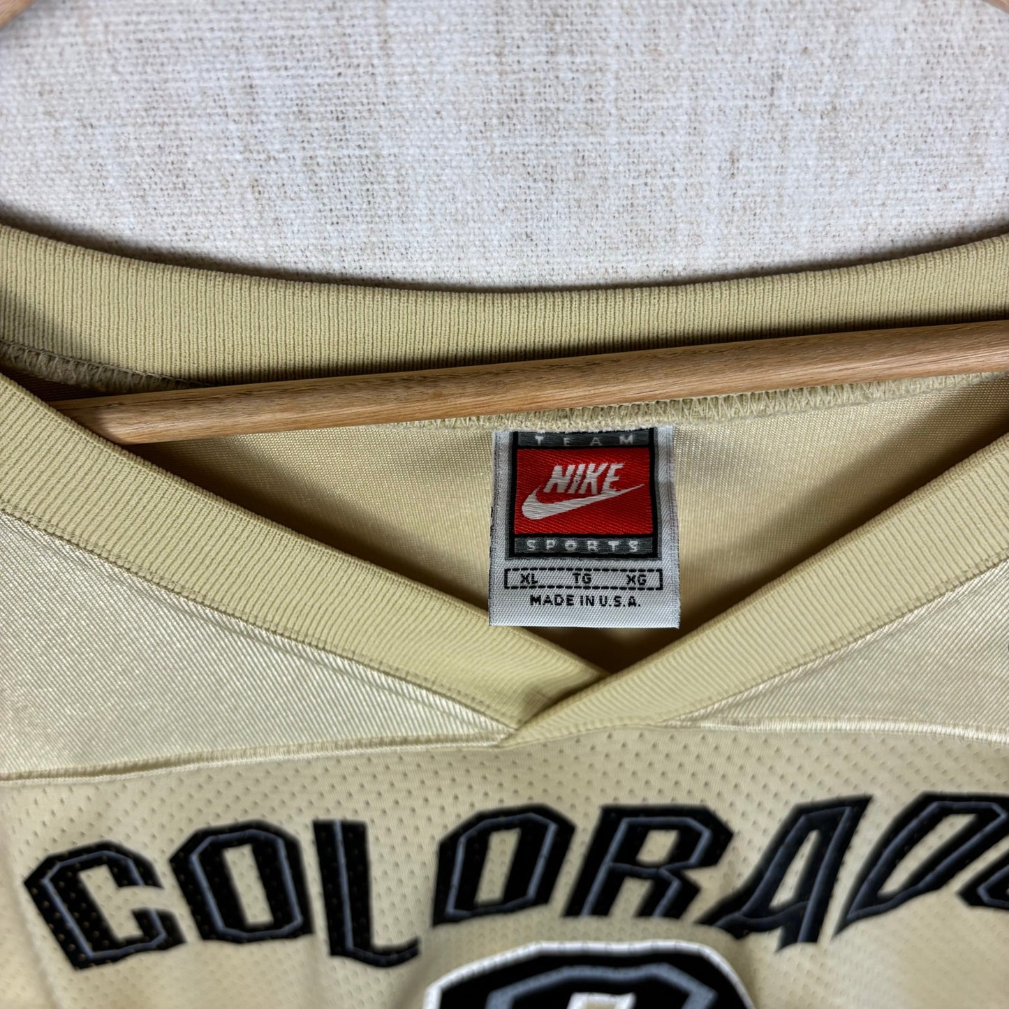 CU Boulder Colorado Buffaloes Nike Team XL Gold Mesh Football Jersey