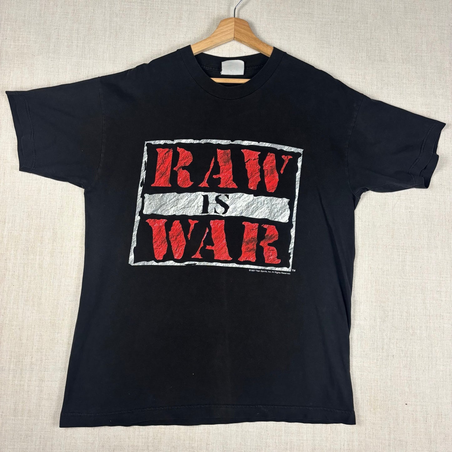 Vintage WWF Raw is War 1997 WWE War Zone Monday Night Raw Large Tee