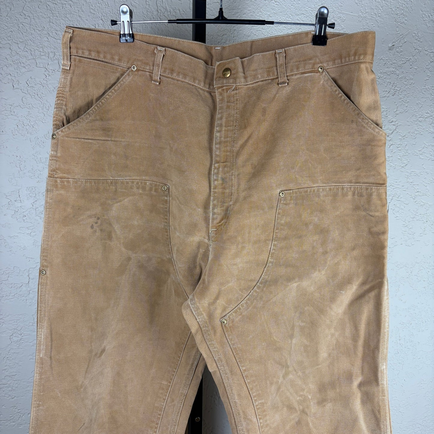 Vintage Carhartt 1970s 80s Tan Double Knee Carpenter Sz 39 Duck Canvas Pants
