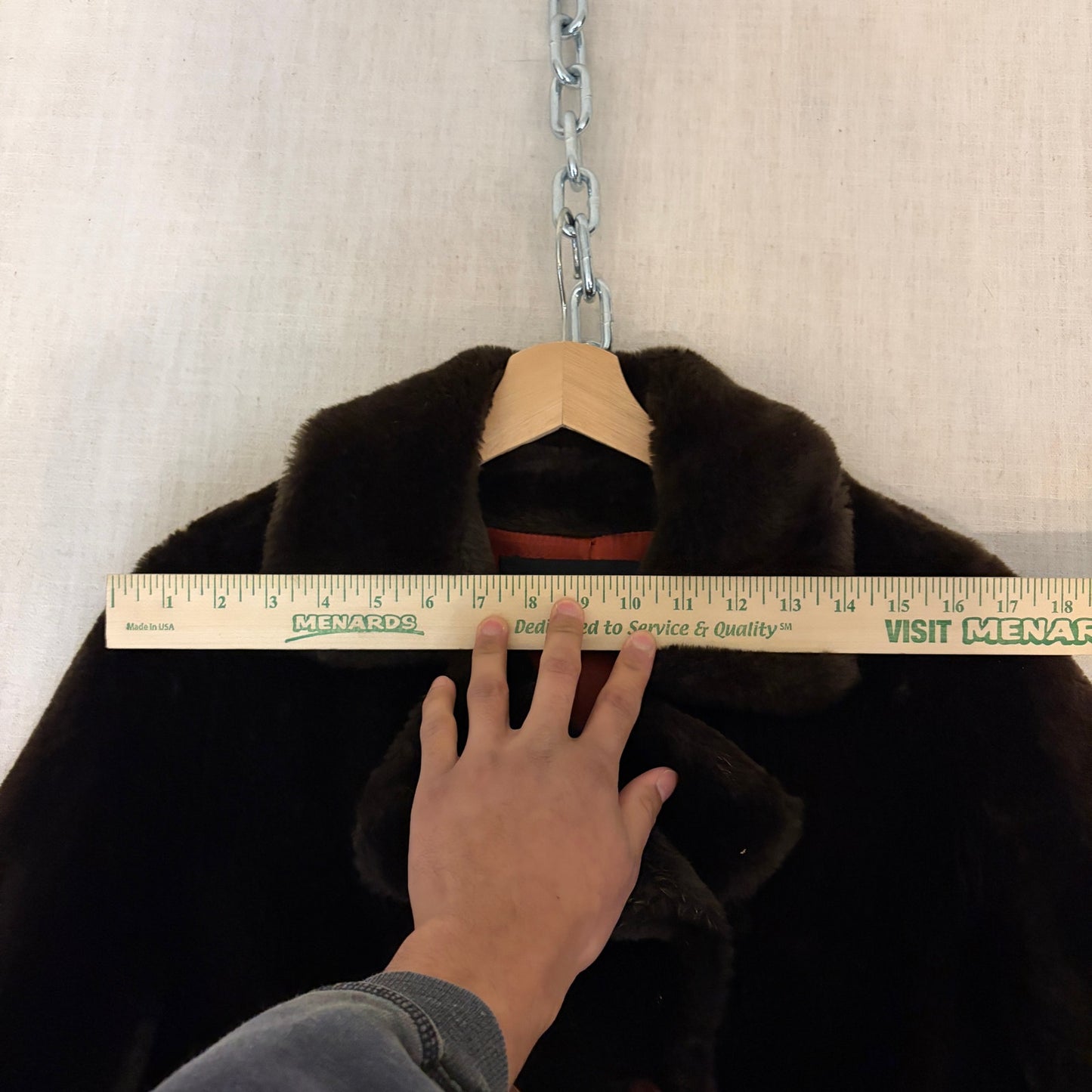Vintage Borgana Faux Fur Double Breasted Dark Brown Coat