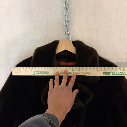 Vintage Borgana Faux Fur Double Breasted Dark Brown Coat