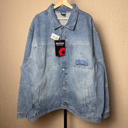 NWT Southpole Embroidered Y2K XL Light Wash Denim Jacket