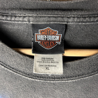 Harley Davidson 2002 Tribal Chrome Flames Eagle Milwaukee XL Longsleeve