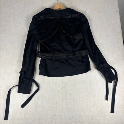 Y2K Baby Phat Office Siren Belted Blazer Large Big Cat Logo