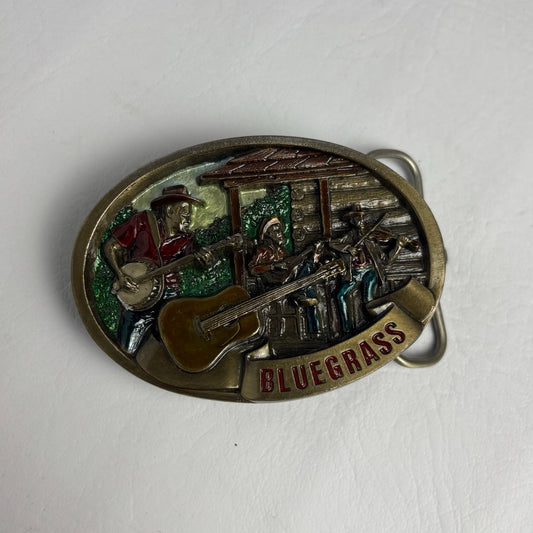 Vintage C + J 1987 Bluegrass Music Guitar Pewter Belt Buckle Made in USA