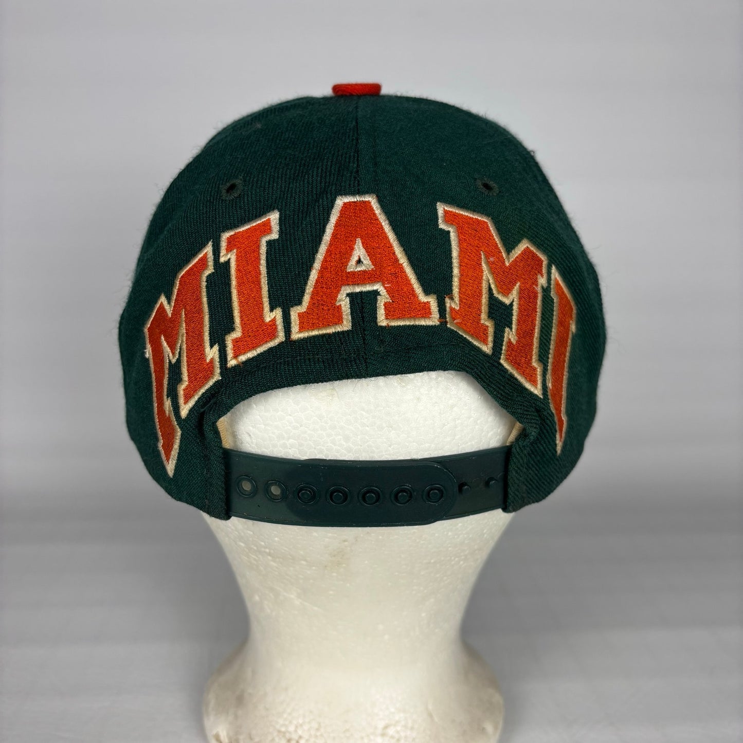 Vintage Miami Hurricanes American Needle Blockhead Snapback Wool Hat