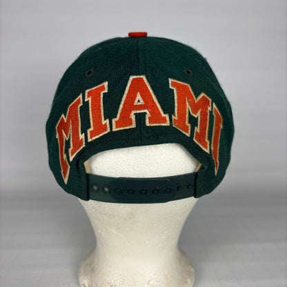 Vintage Miami Hurricanes American Needle Blockhead Snapback Wool Hat