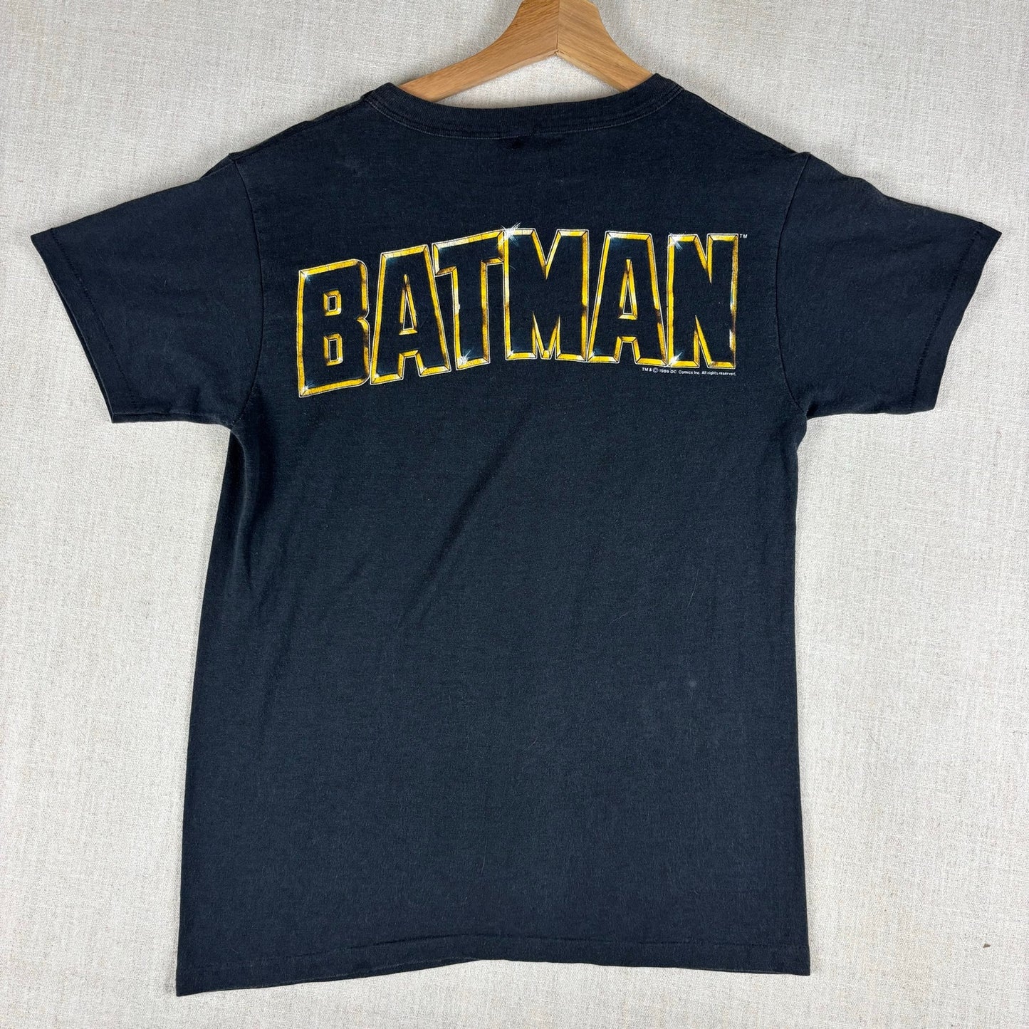 Vintage Batman Movie 1989 Chrome Bat Logo Small Promo Shirt