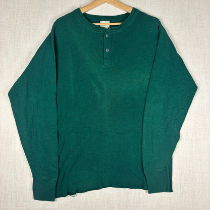Vintage LL Bean River Drivers Double Layer Sun Faded Henley Shirt