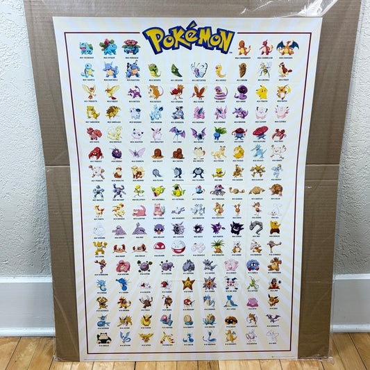 Pokemon Kanto 151 Gaming Poster 24" x 36"