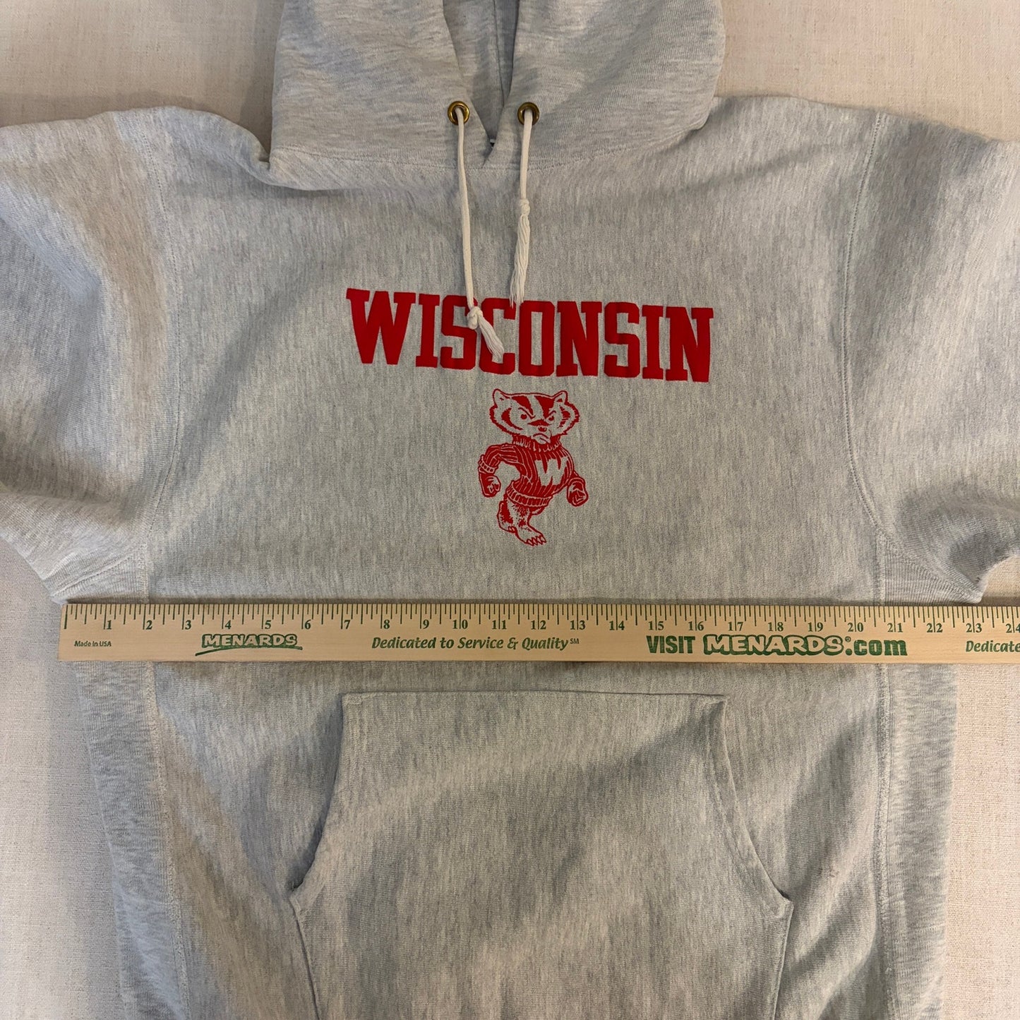 Vintage Champion Reverse Weave 90s Hoodie Wisconsin Badgers XL