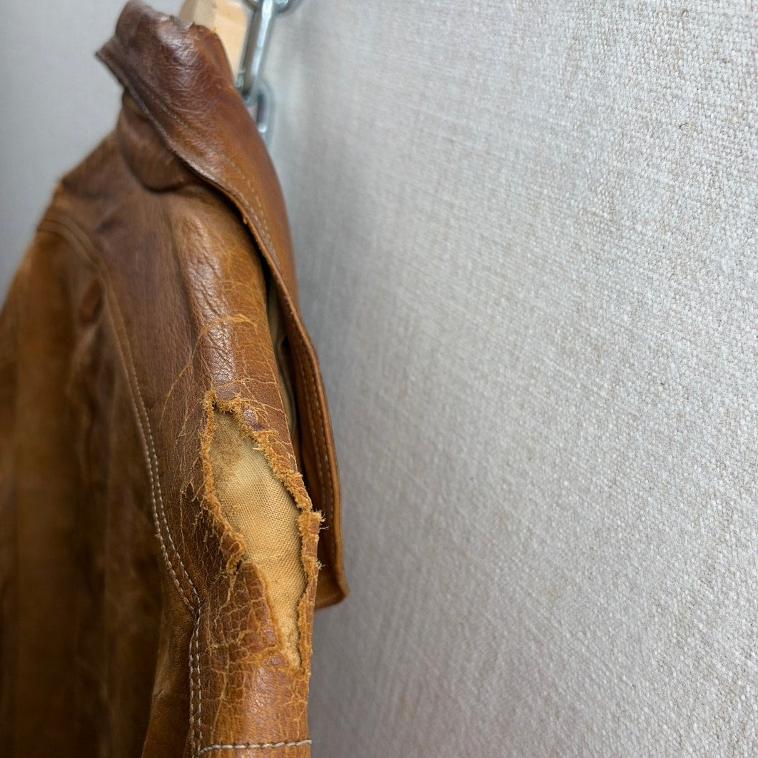 Vintage 70s Leather England Made Hardwear Clothing Co. Small Jacket