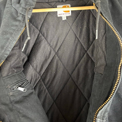 Vintage Carhartt Made in USA Duck Canvas Quilted Hooded Jacket Large