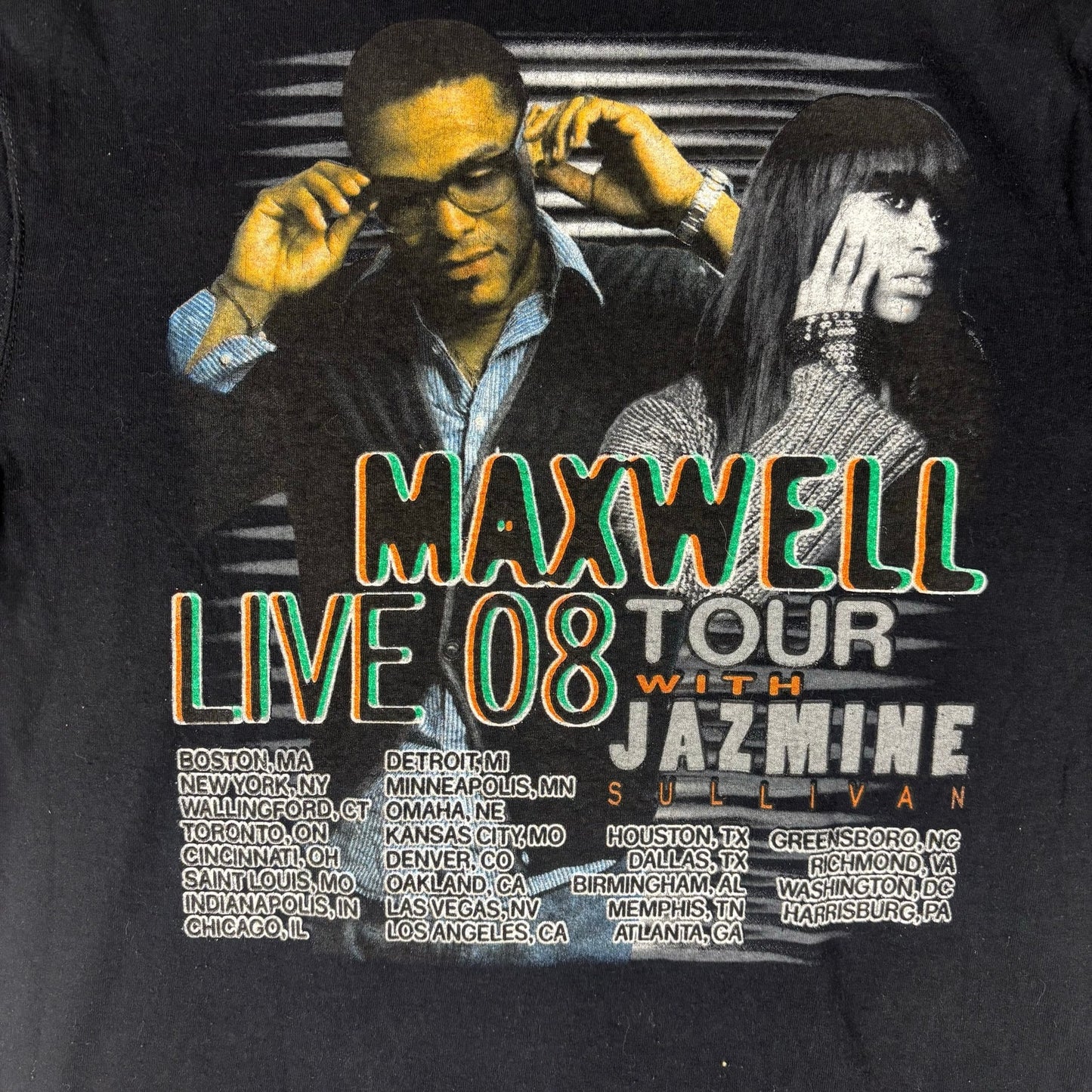 Vintage Maxwell Live 08 Tour Jazmine Sullivan Y2K Medium Concert Shirt