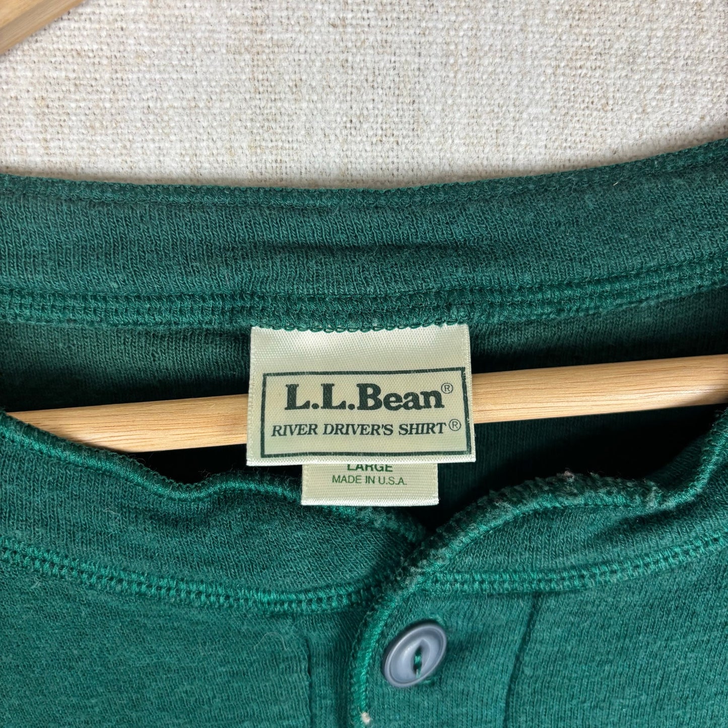 Vintage LL Bean River Drivers Double Layer Sun Faded Henley Shirt