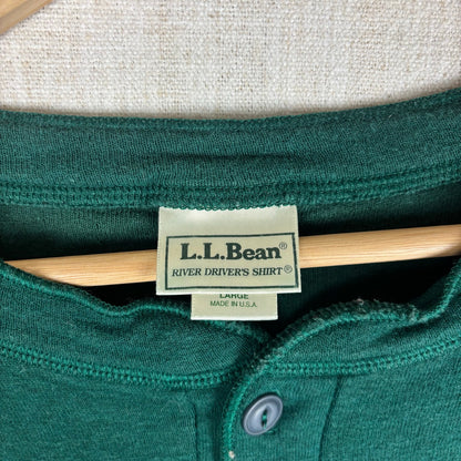 Vintage LL Bean River Drivers Double Layer Sun Faded Henley Shirt