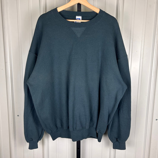 Russell Athletic Made In USA 90s Pine Green XXL Essential Crewneck